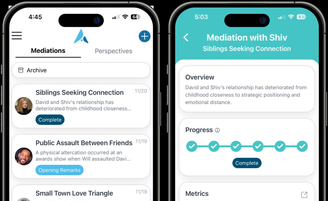 Auralink app screens
