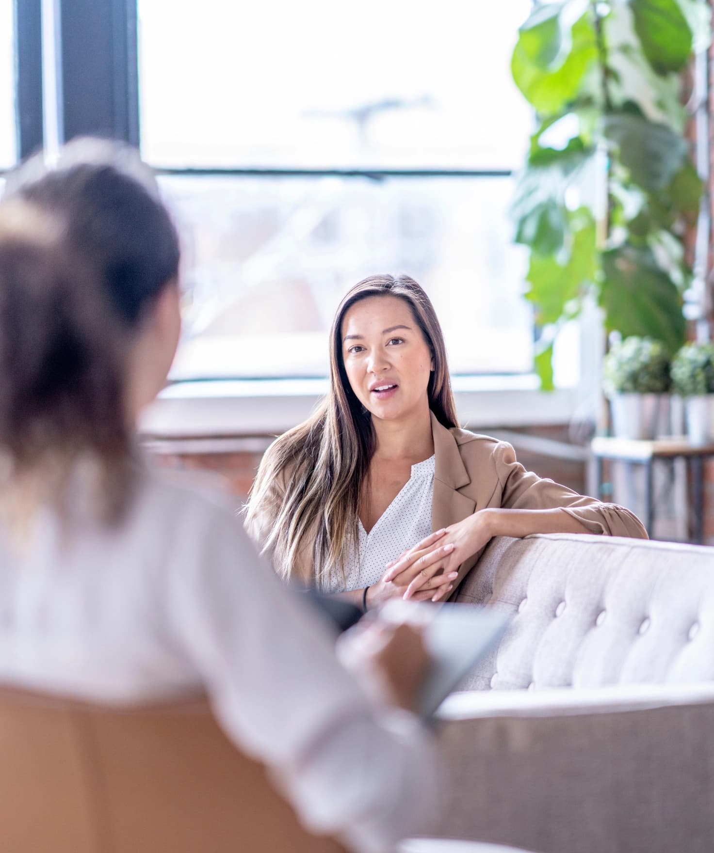Therapist working with individual client between sessions